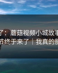 这周爆了：蘑菇视频小城故事，幕后细节终于来了｜我真的服了