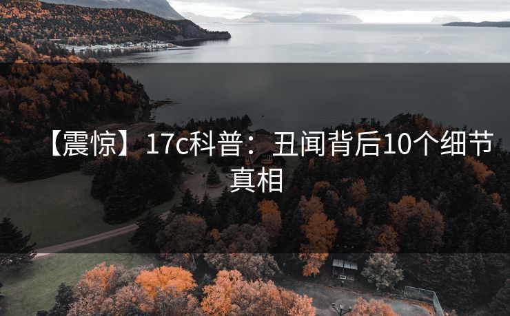 【震惊】17c科普：丑闻背后10个细节真相