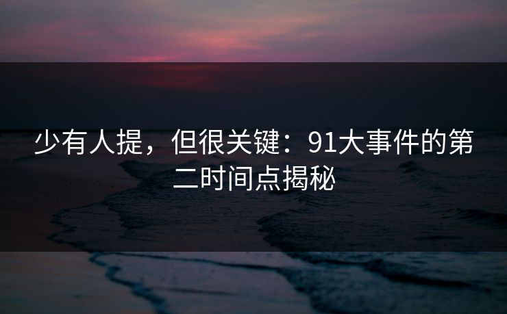 少有人提,但很关键:91大事件的第二时间点揭秘 少有人提,但很关键:91大事件的第二时间点揭秘