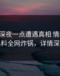 网红在深夜一点遭遇真相 情绪失控，黑料全网炸锅，详情深扒