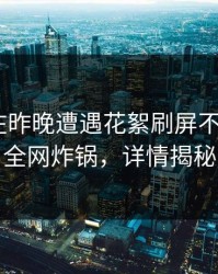 主持人在昨晚遭遇花絮刷屏不断，17c全网炸锅，详情揭秘