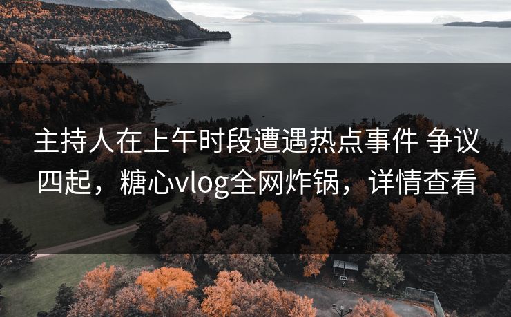 主持人在上午时段遭遇热点事件 争议四起,糖心vlog全网炸锅,详情查看 主持人在上午时段遭遇热点事件 争议四起,糖心vlog全网炸锅,详情查看